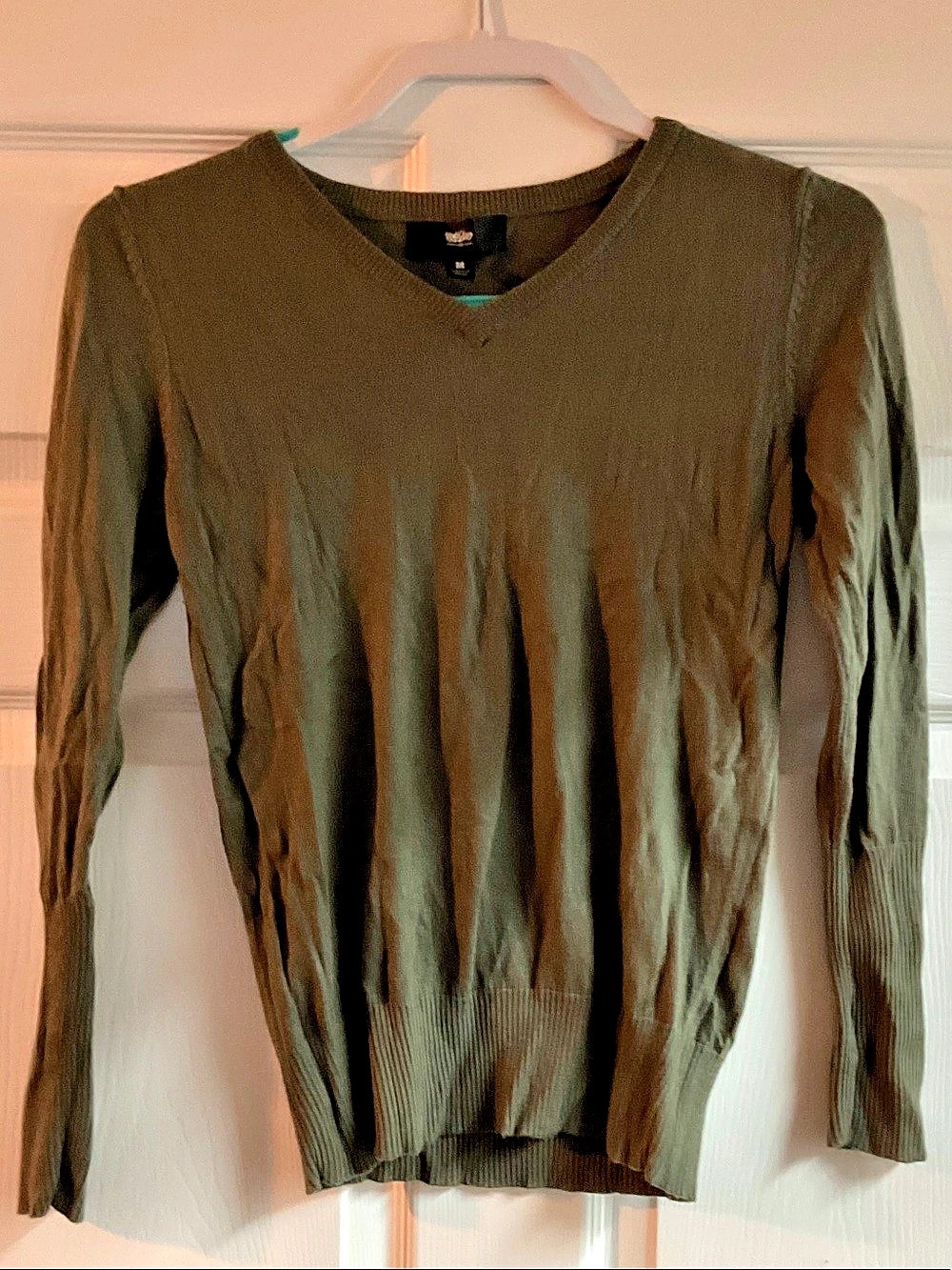 Willow V-Neck Sweater in Green Size Medium Like New